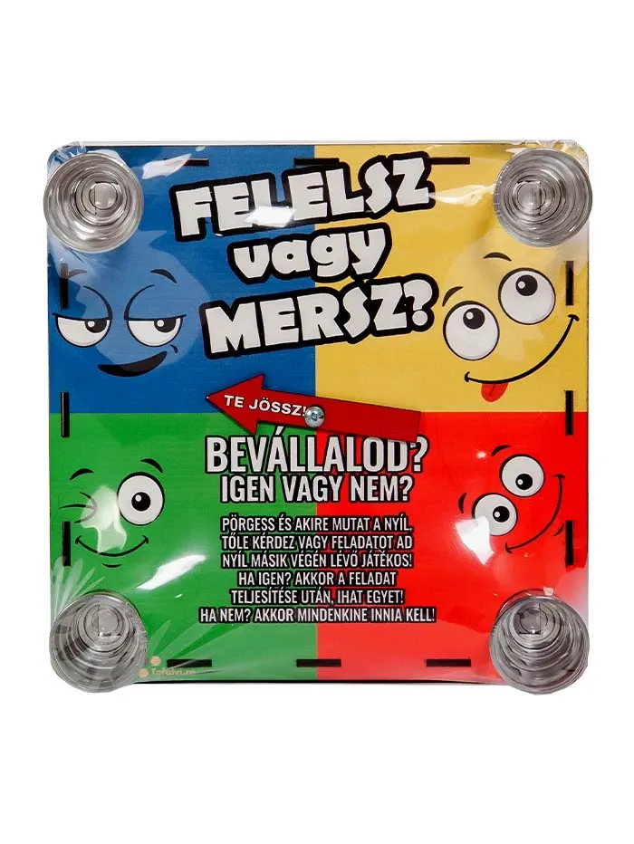 Joc de baut cu 4 pahare shot 25x25 cm Felelsz vagy mersz? - Image 1