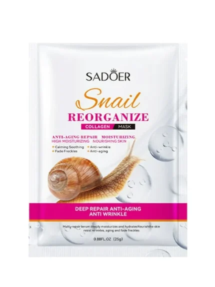 Sadoer Masca de fata cu saliva de melc si colagen 25 g Reorganize Anti Wrinkle
